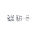 Sterling Silver Brilliant Cut Cubic Zirconia 8mm Claw Set Stud