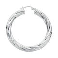Sterling Silver Twisted Hoop Earrings
