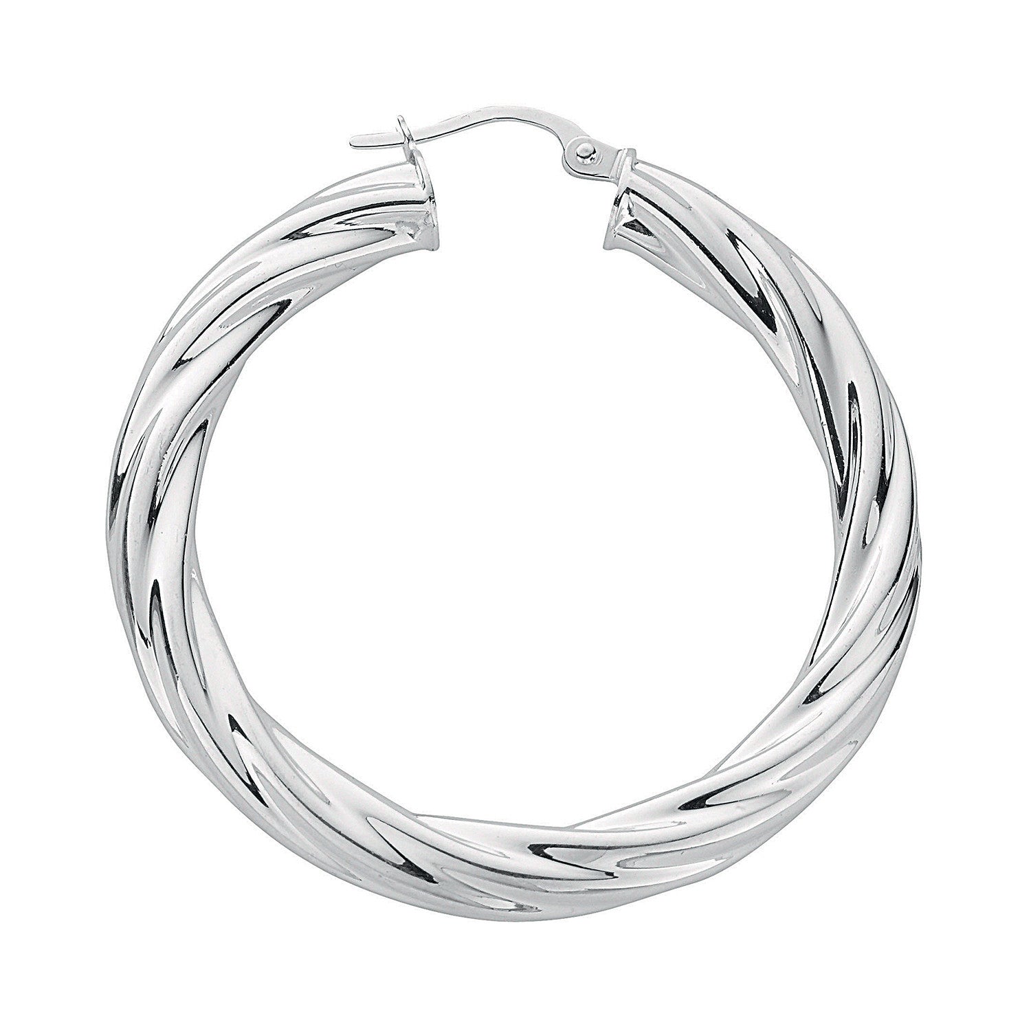Sterling Silver Twisted Hoop Earrings