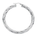 Sterling Silver Twisted Hoop Earrings