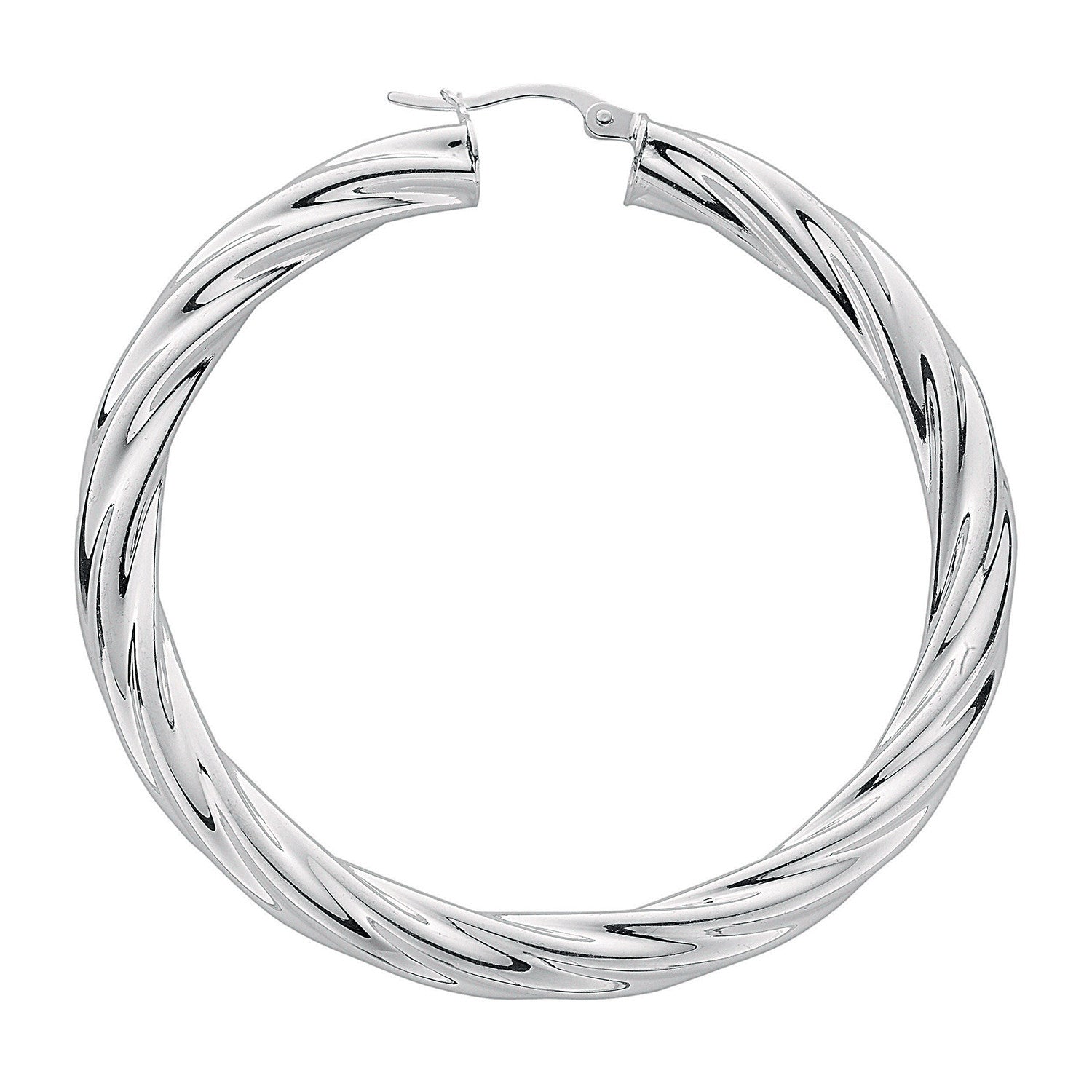 Sterling Silver Twisted Hoop Earrings