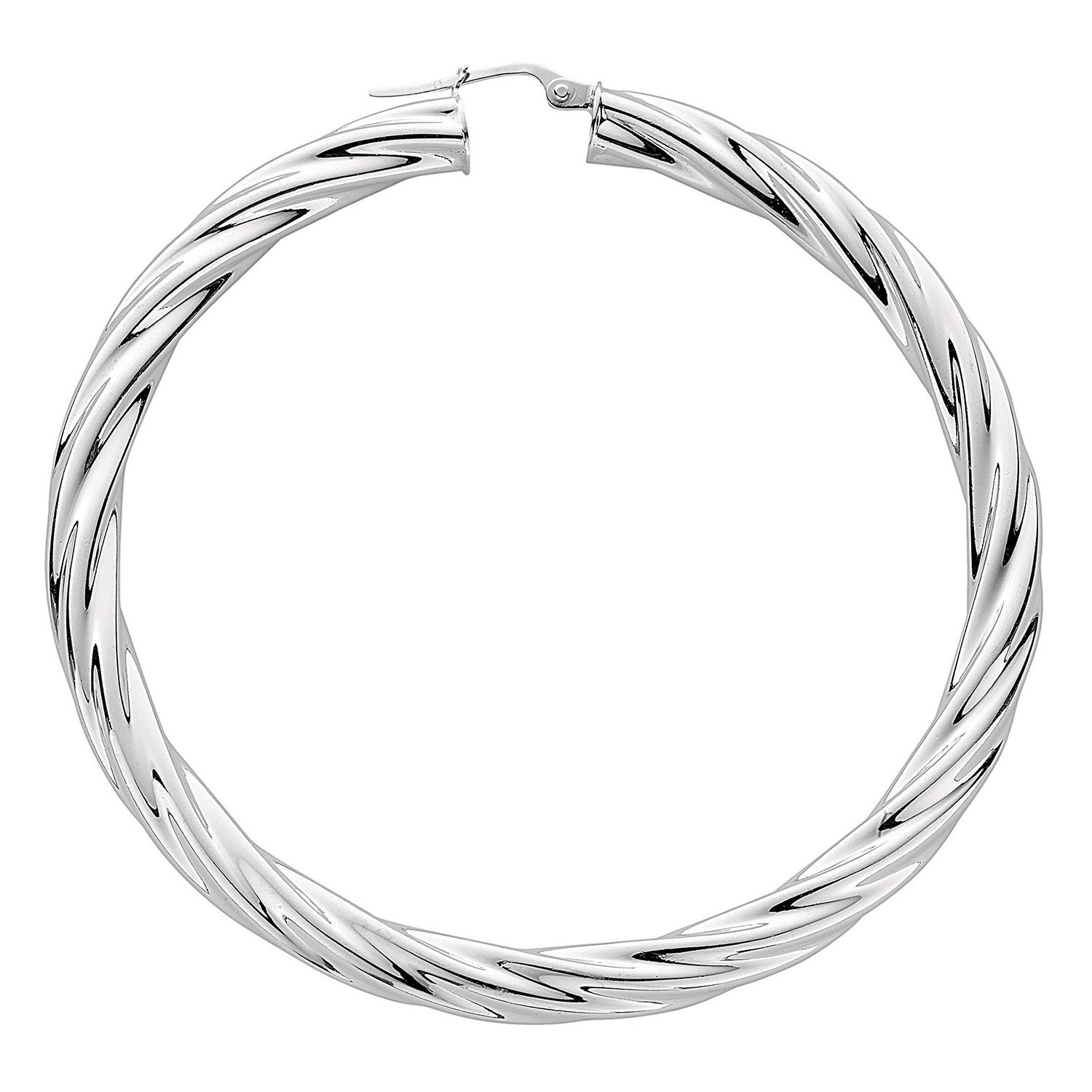 Sterling Silver Twisted Hoop Earrings