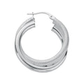 Sterling Silver Double Hoop Earrings