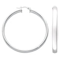 Sterling Silver D Shaped Hoop Earrings