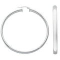 Sterling Silver D Shaped Hoop Earrings