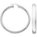 Sterling Silver D Shaped Hoop Earrings