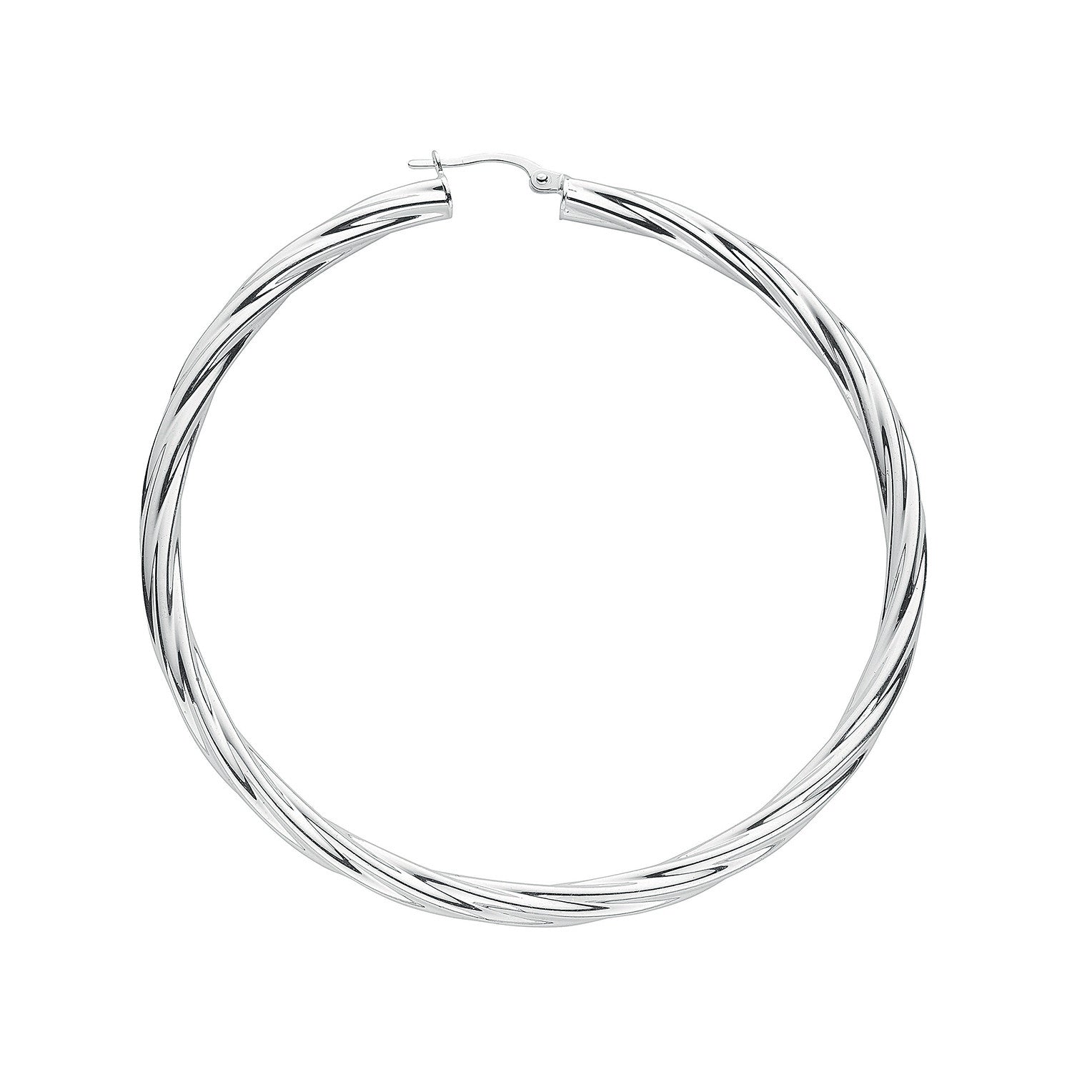 Sterling Silver Twisted Hoop Earrings