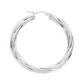 Sterling Silver Twisted Hoop Earrings
