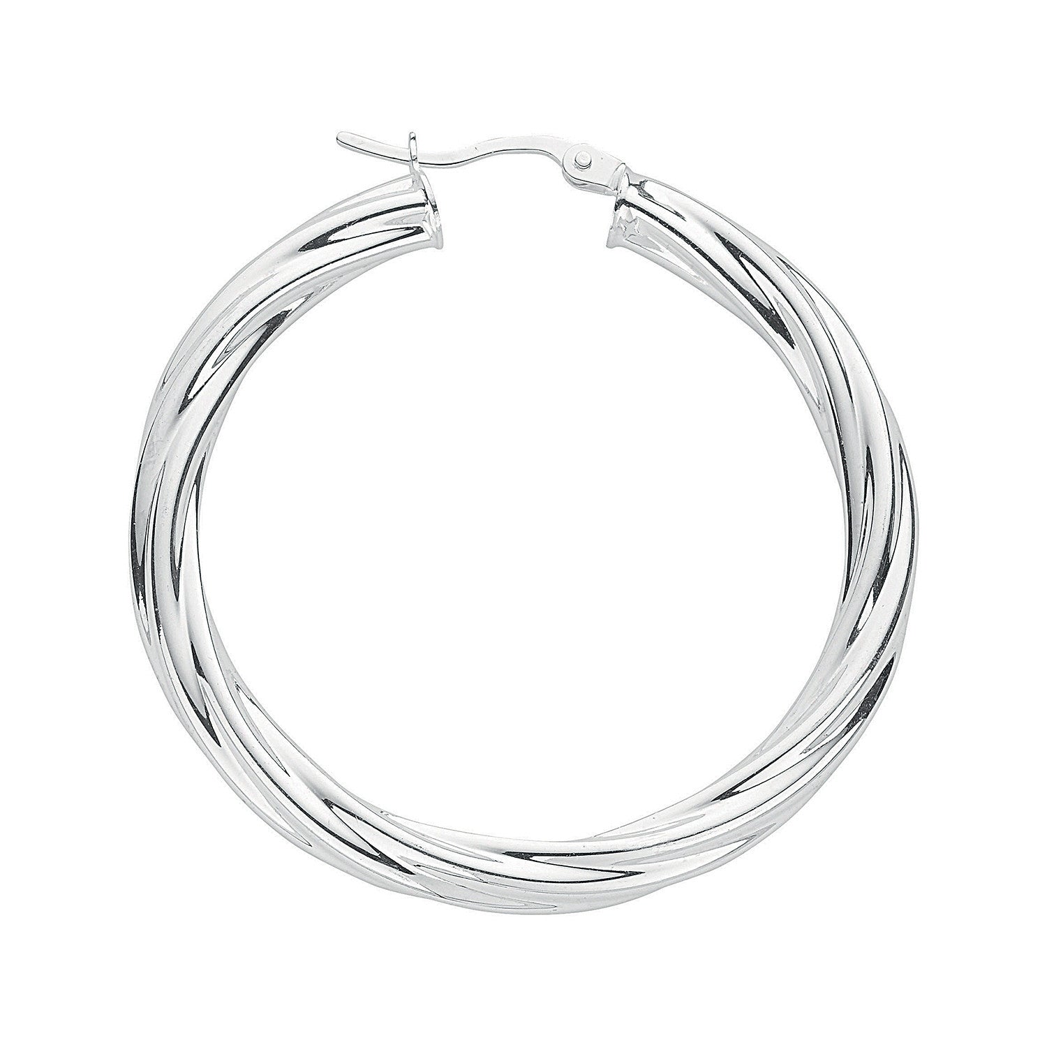 Sterling Silver Twisted Hoop Earrings