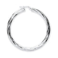 Sterling Silver Twisted Medium Hoop Earrings