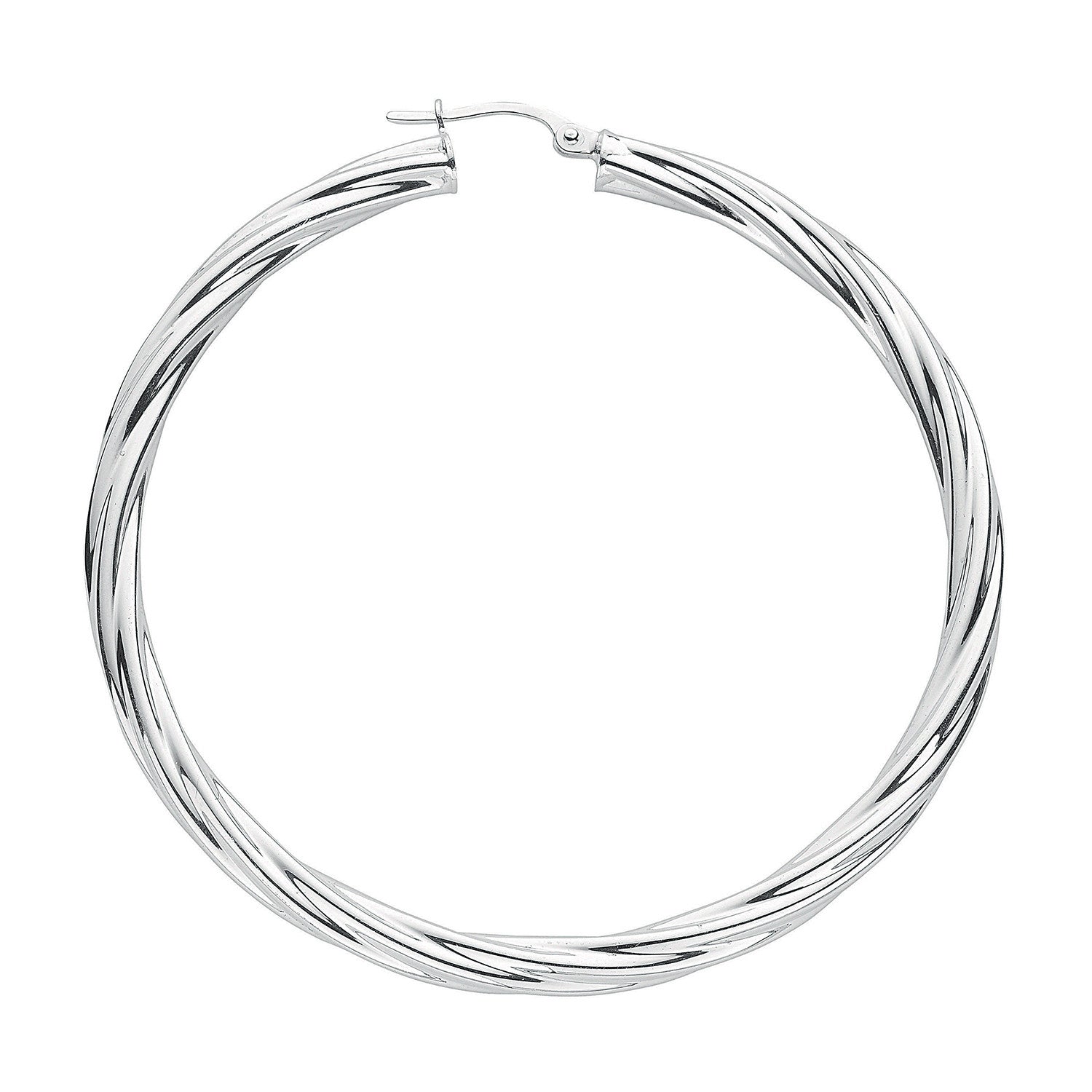 Sterling Silver Twisted Hoop Earrings