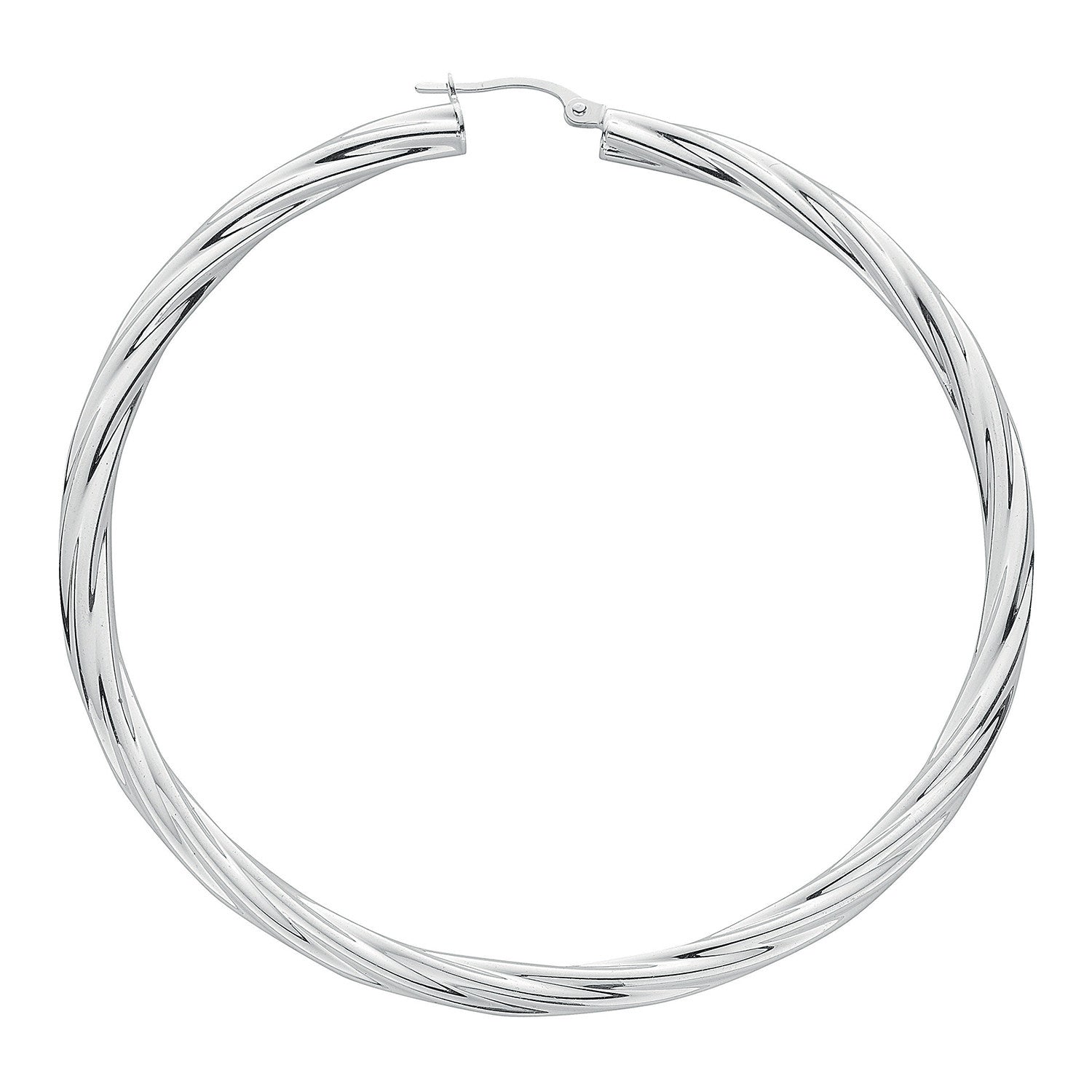Sterling Silver Twisted Hoop Earrings