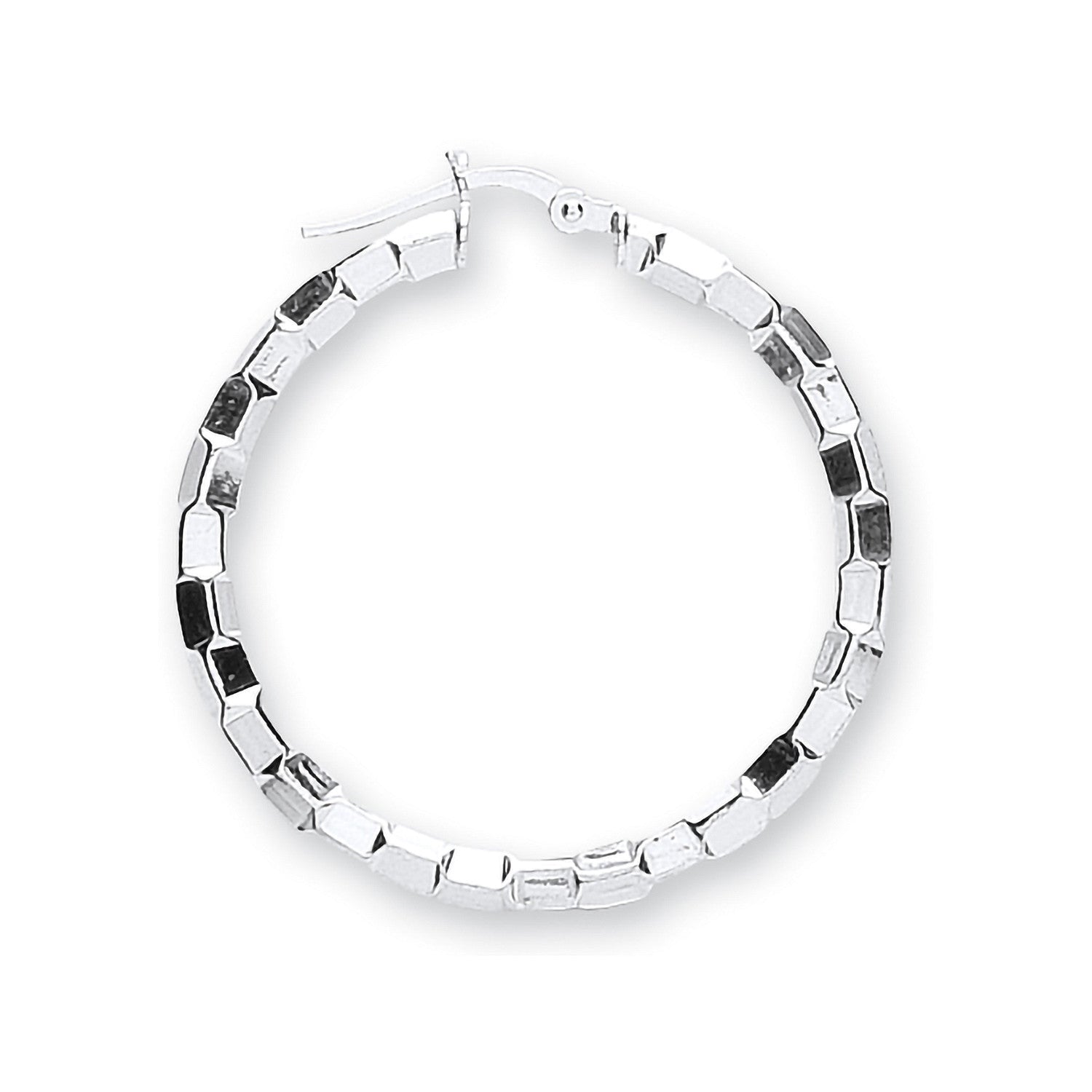 Sterling Silver Fancy Hoop Earrings