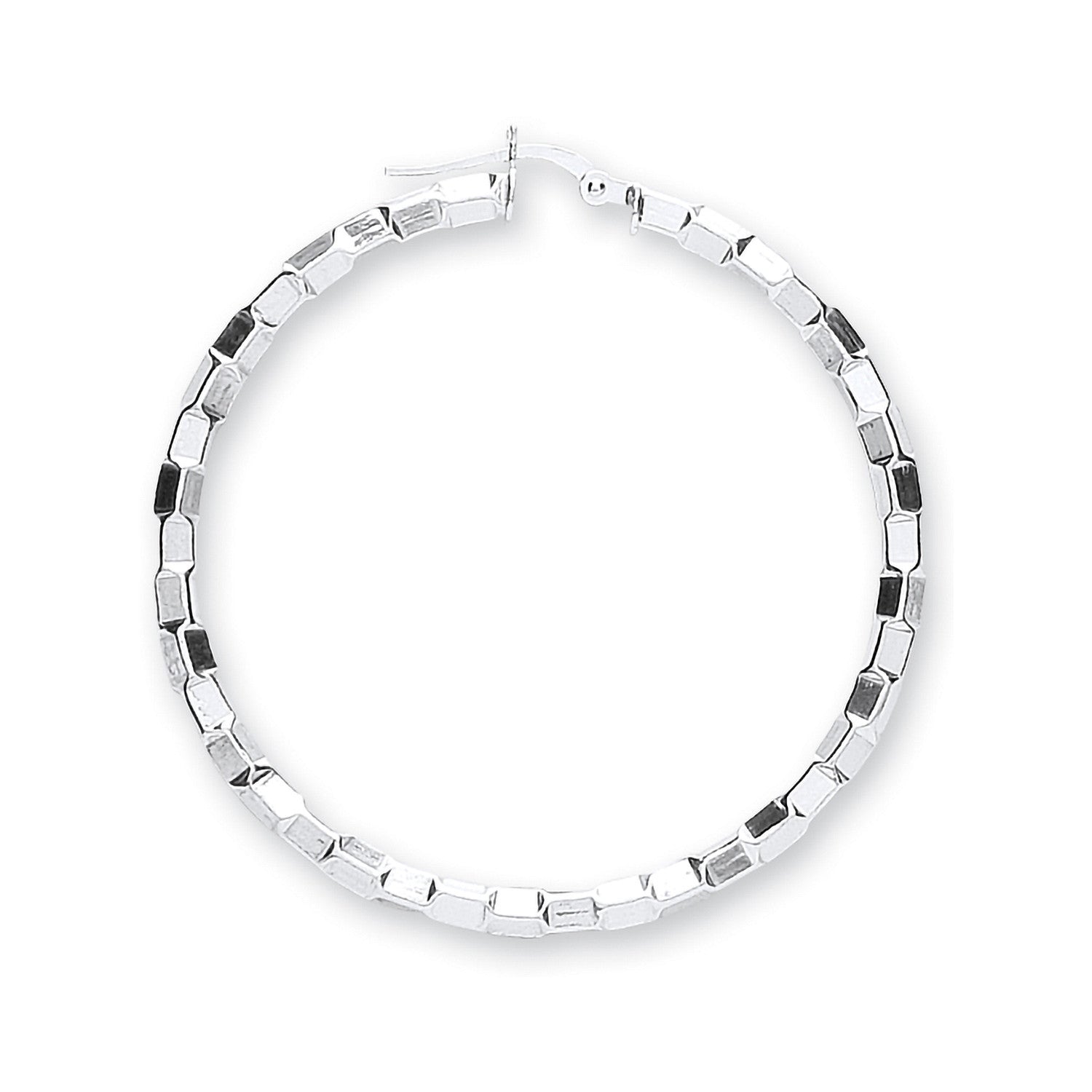 Sterling Silver Fancy Hoop Earrings