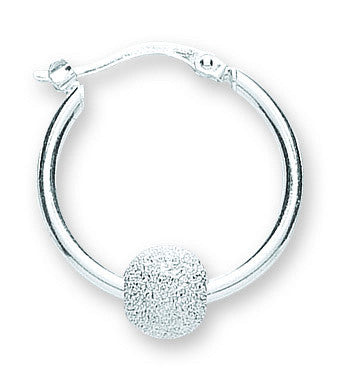 Sterling Silver Glitter Ball Hoop Earrings