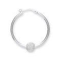 Sterling Silver Glitter Ball Hoop Earrings