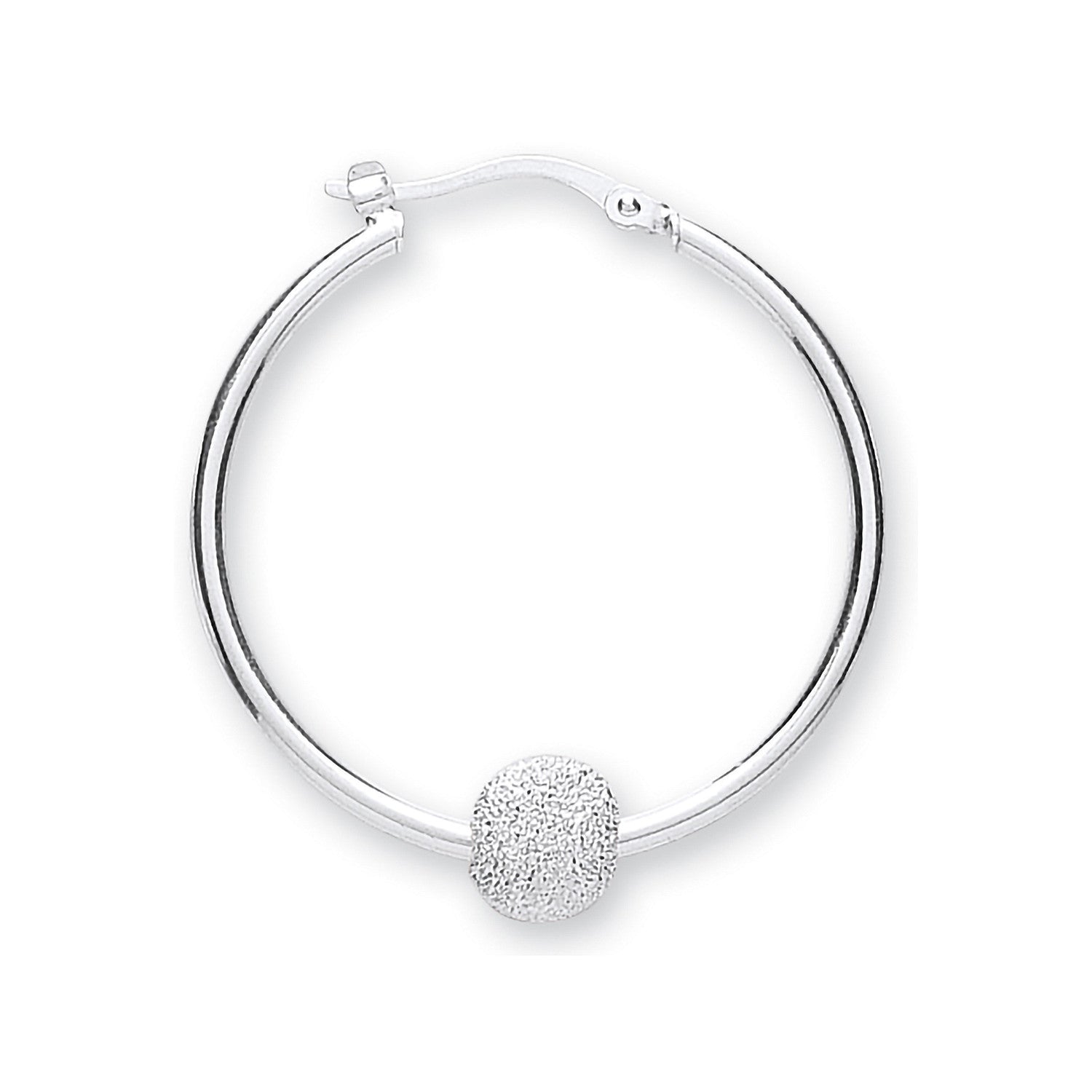Sterling Silver Glitter Ball Hoop Earrings