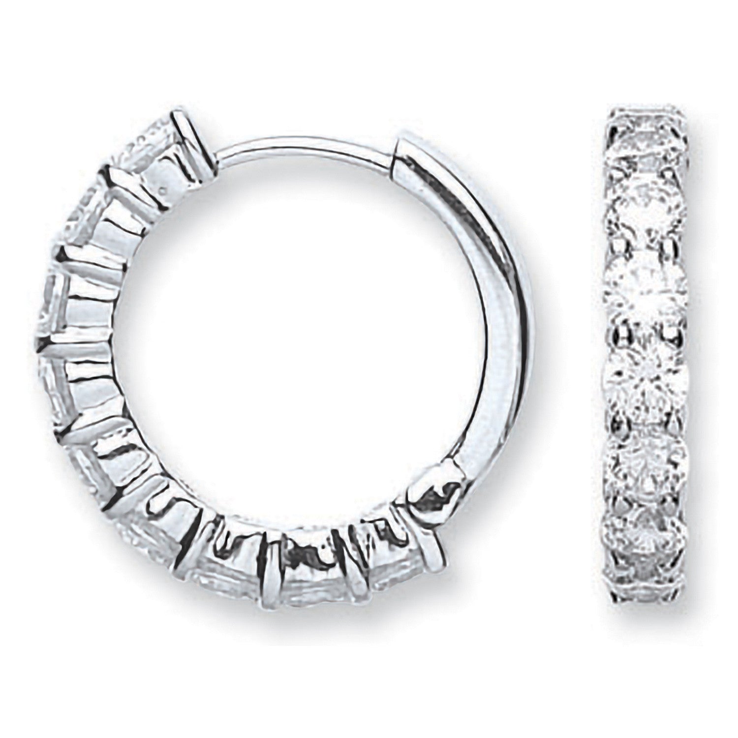 Sterling Silver Cubic Zirconia Huggies