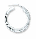 Sterling Silver Double Hoop Earrings