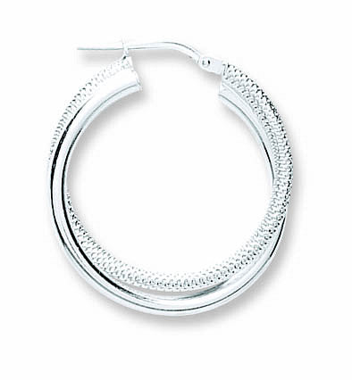 Sterling Silver Double Hoop Earrings