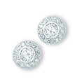 Sterling Silver Cubic Zirconia Cluster Stud Earrings