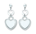 Sterling Silver Heart Drop Earrings