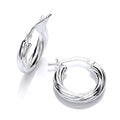 Sterling Silver Round Twist Hoop Earrings