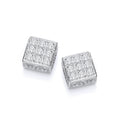 Sterling Silver Square Cubic Zirconia Stud