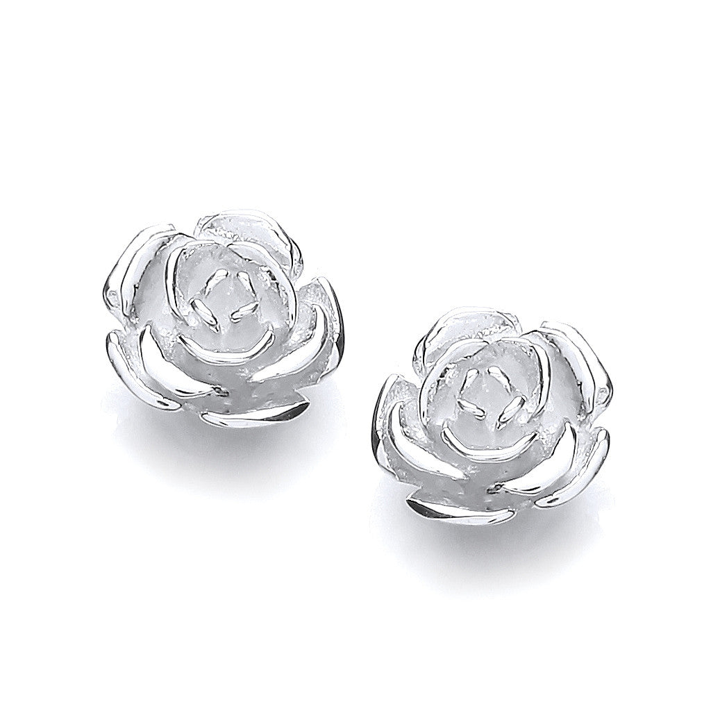 Sterling Silver Rose Stud