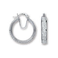 Sterling Silver Small Hoop Crystal Earrings