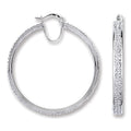 Sterling Silver Extra Large Hoop Crystal Earrings