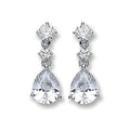 Sterling Silver Cubic Zirconia's Small Teardrop Earrings