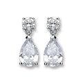 Sterling Silver Cubic Zirconia's Teardrop Earrings