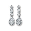 Sterling Silver Cubic Zirconia Graduated Teardrop Stud Earrings