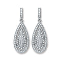Sterling Silver Pear Shape Fancy Drop Earrings