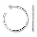Sterling Silver Cubic Zirconia Round Hoop Earrings