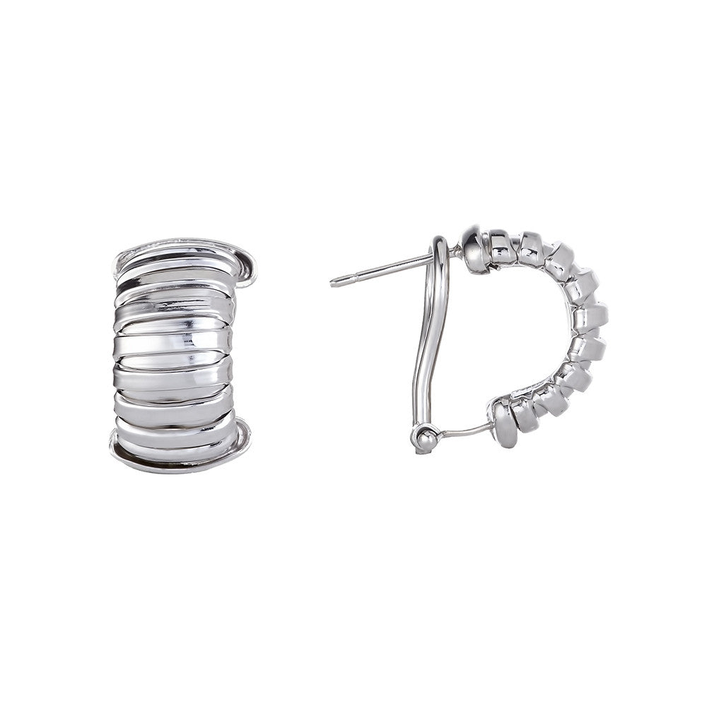 Sterling Silver Ribbed Earrings