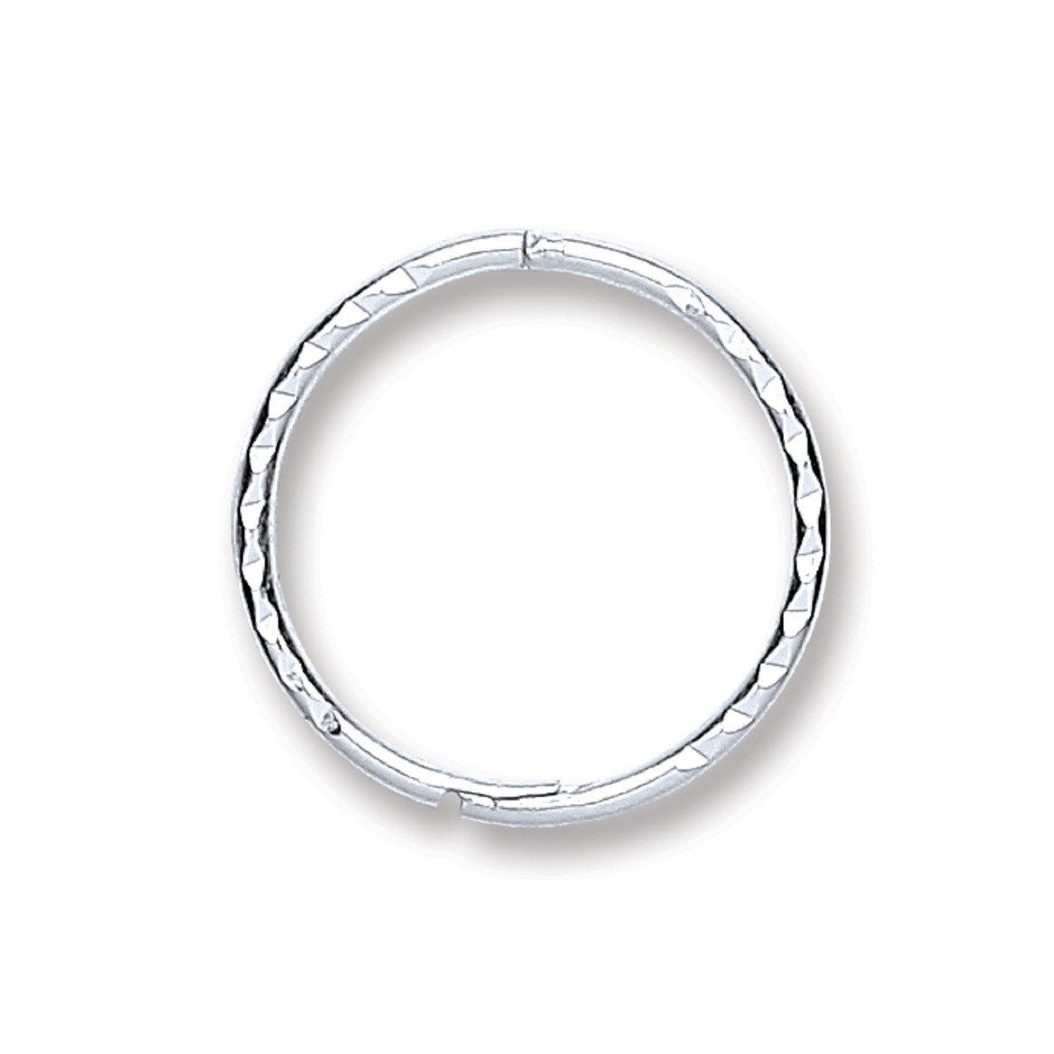 Sterling Silver 12mm Diamond Cut Hinged Sleepers