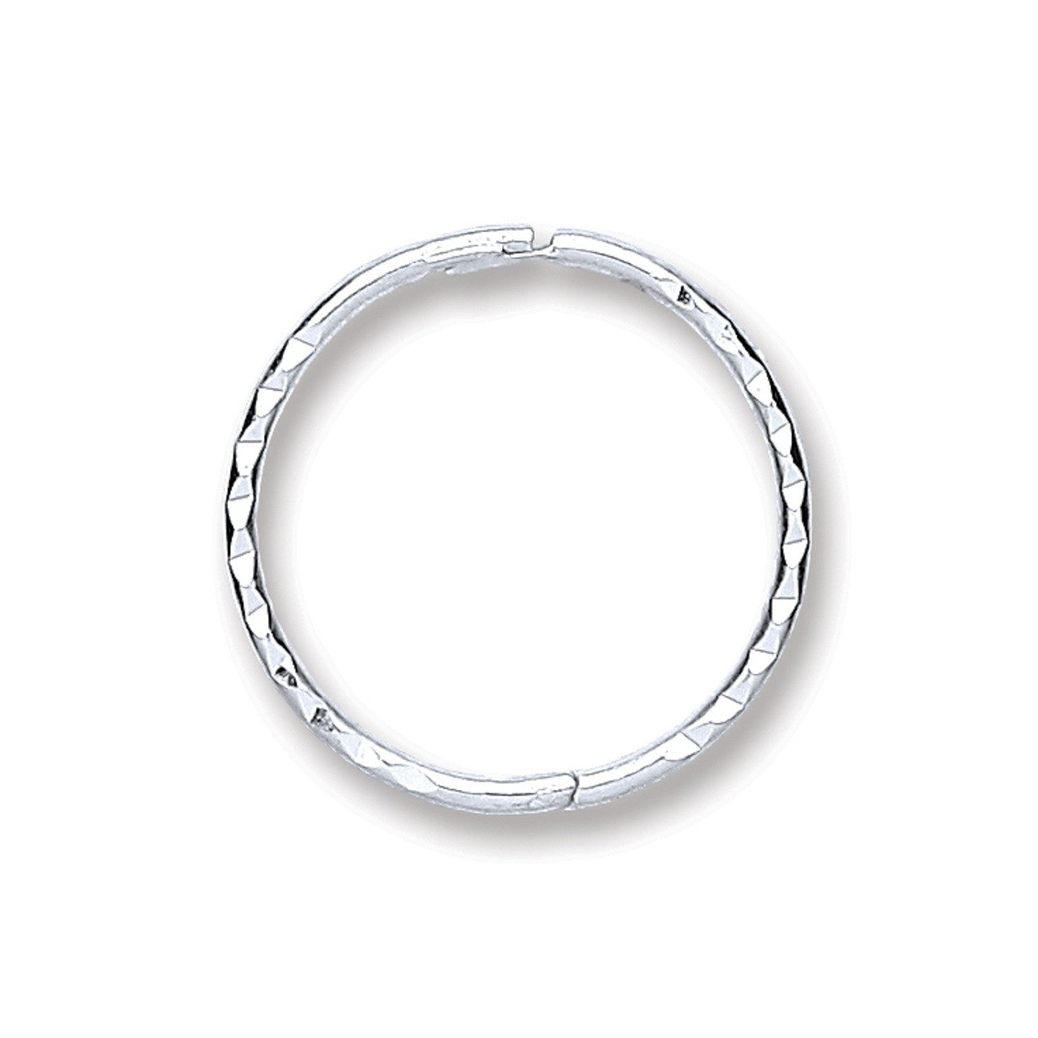 Sterling Silver 14mm Diamond Cut Hinged Sleepers