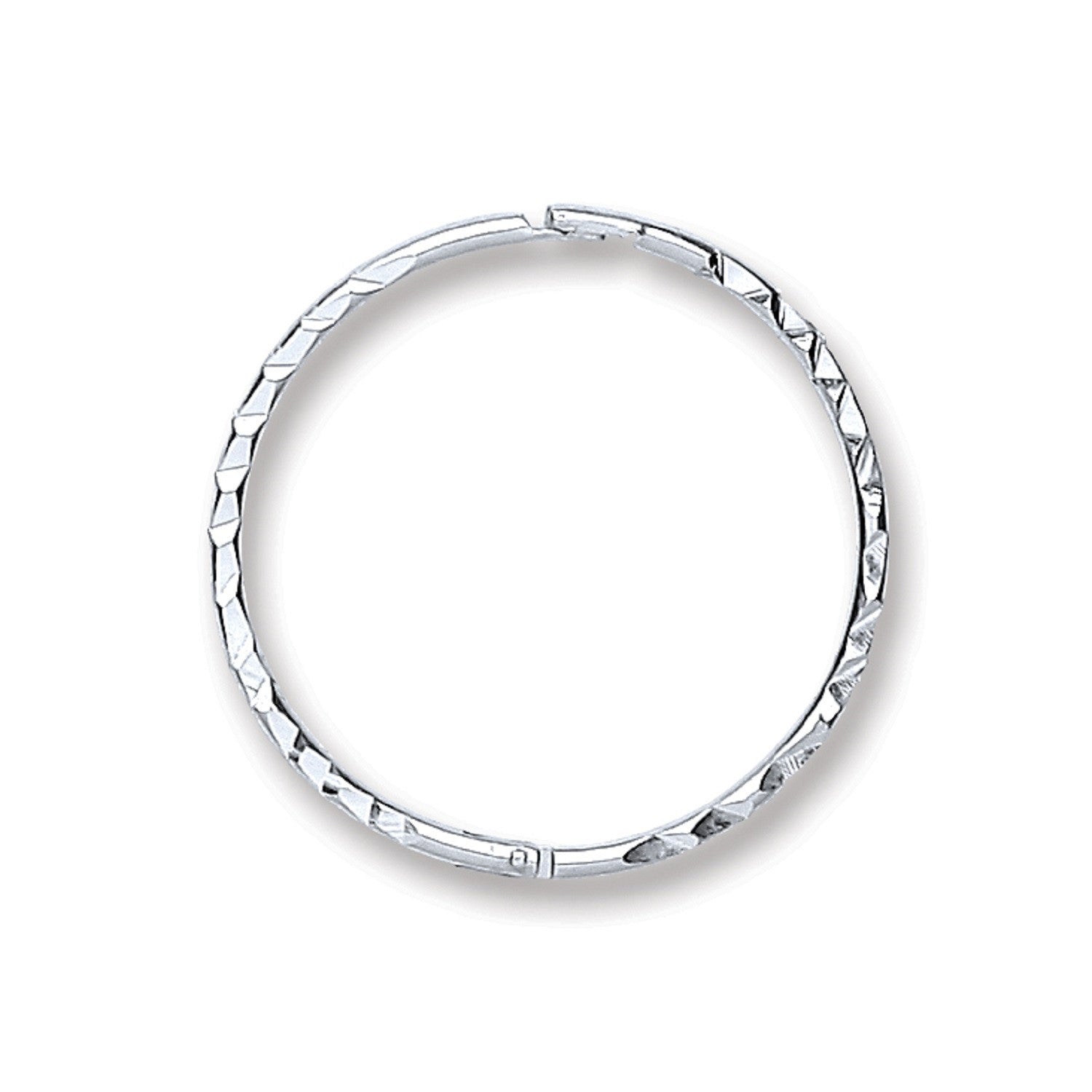 Sterling Silver 16mm Diamond Cut Hinged Sleepers