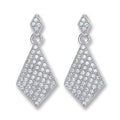Sterling Silver Diamond Shape Drop Earrings