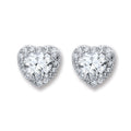 Sterling Silver Heart Stud Earrings