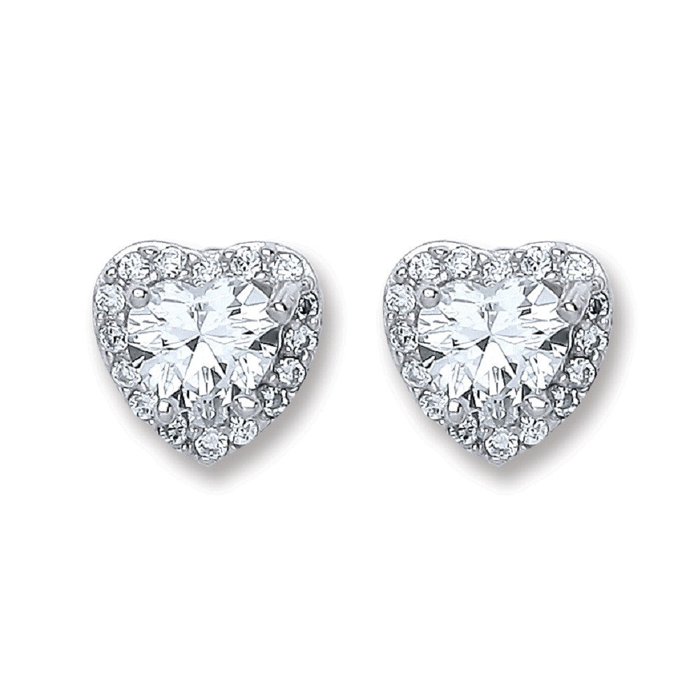 Sterling Silver Heart Stud Earrings