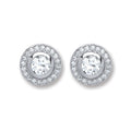 Sterling Silver Round Cubic Zirconia Stud Earrings