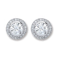 Sterling Silver Round Cubic Zirconia Stud Earrings