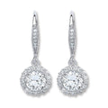 Sterling Silver Round Cubic Zirconia Earrings