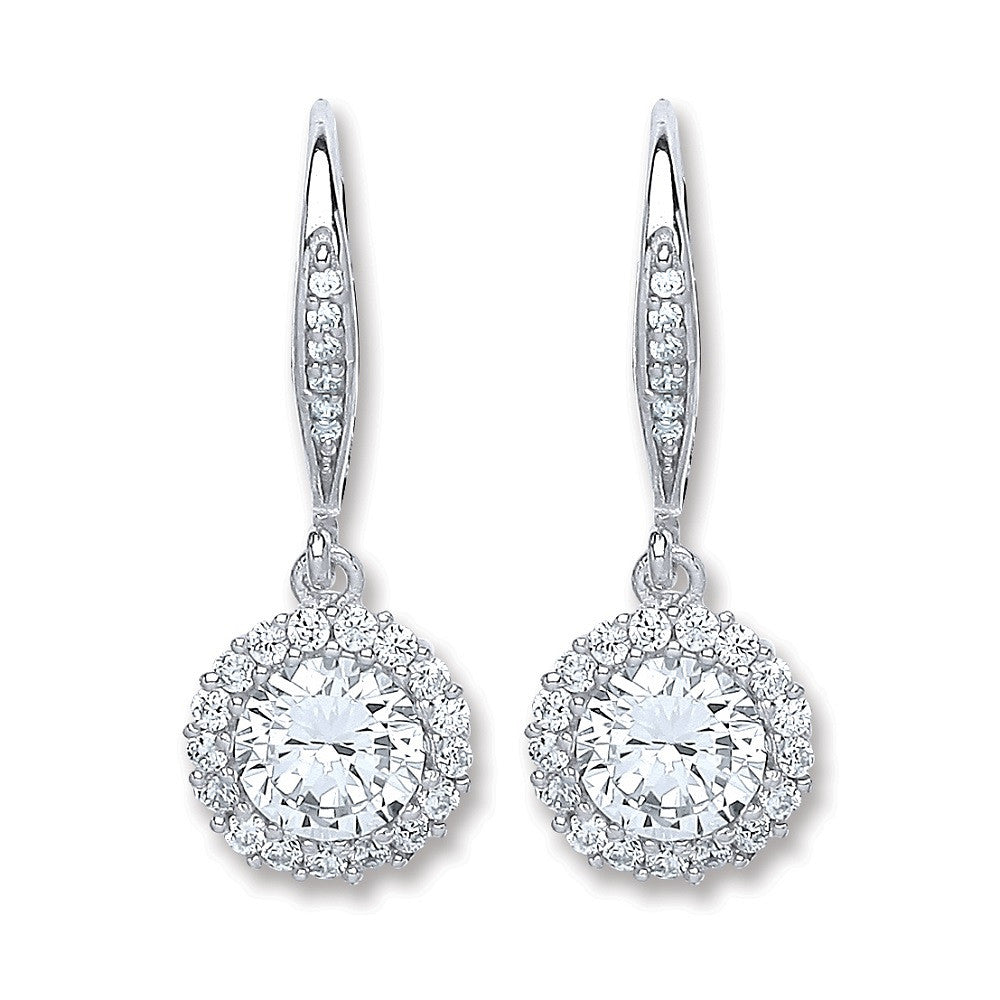 Sterling Silver Round Cubic Zirconia Earrings