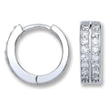 Sterling Silver Cubic Zirconia Huggies Earrings