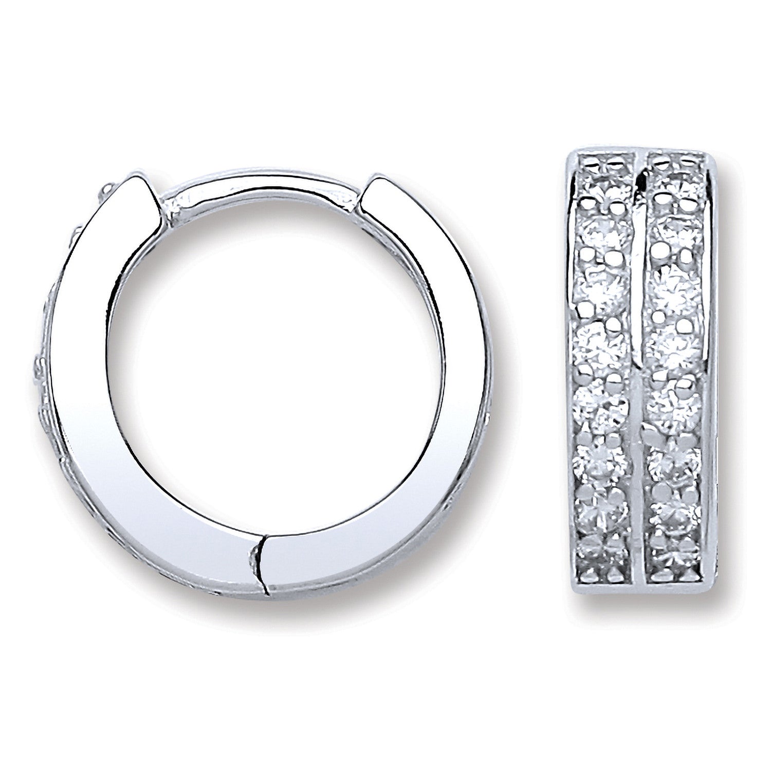 Sterling Silver Cubic Zirconia Huggies Earrings