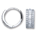Sterling Silver Cubic Zirconia Huggies Earrings